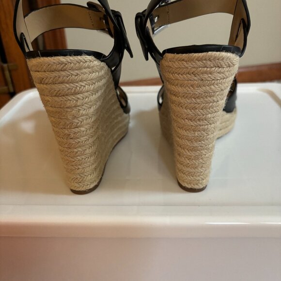 Michael Kors Size 8 1/2 wedge black sandals. 4 3/4" high. - Picture 5 of 7